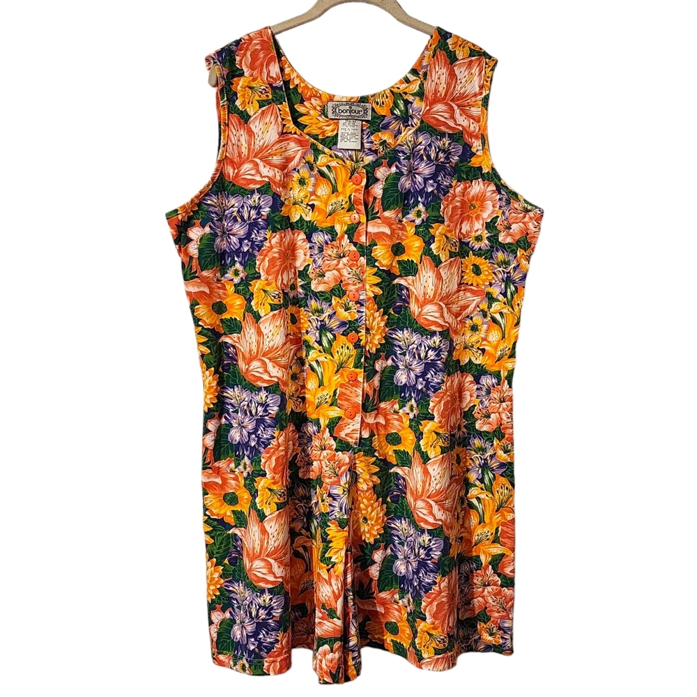 Vintage Bonjour Tropical Floral Romper